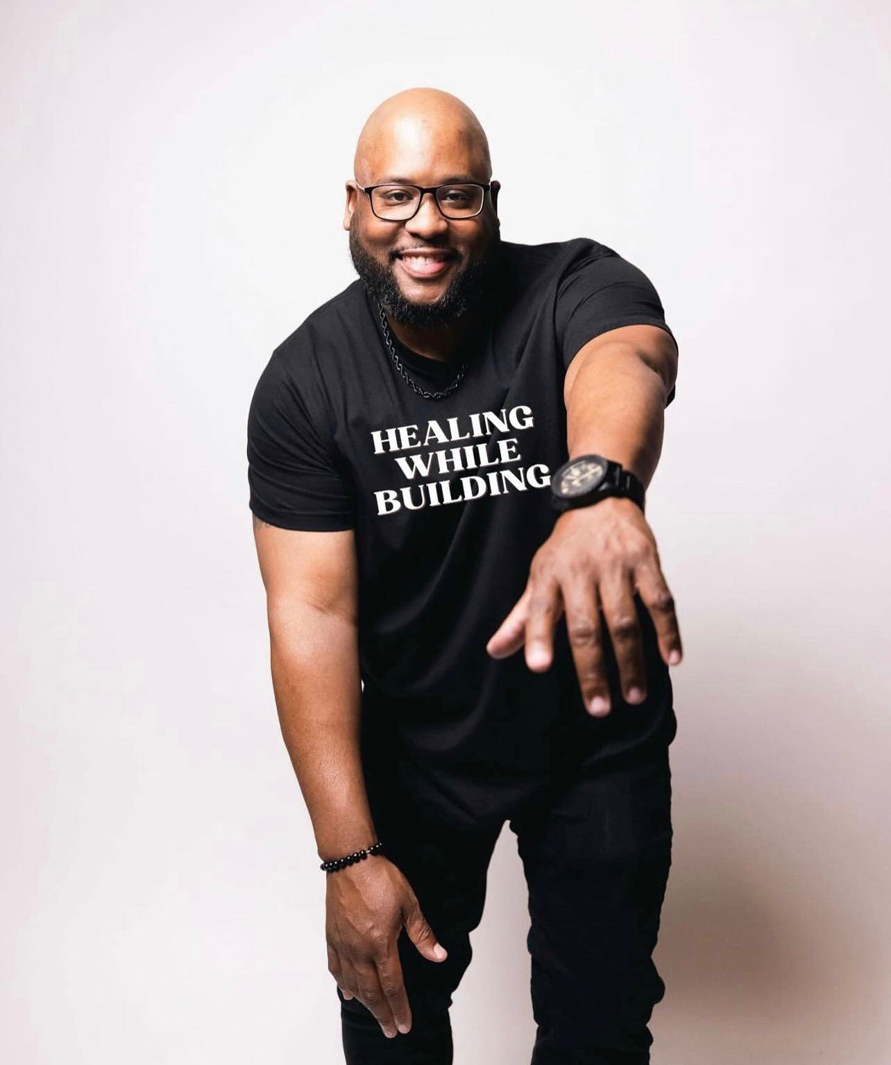 Healing While Building Black T-Shirt