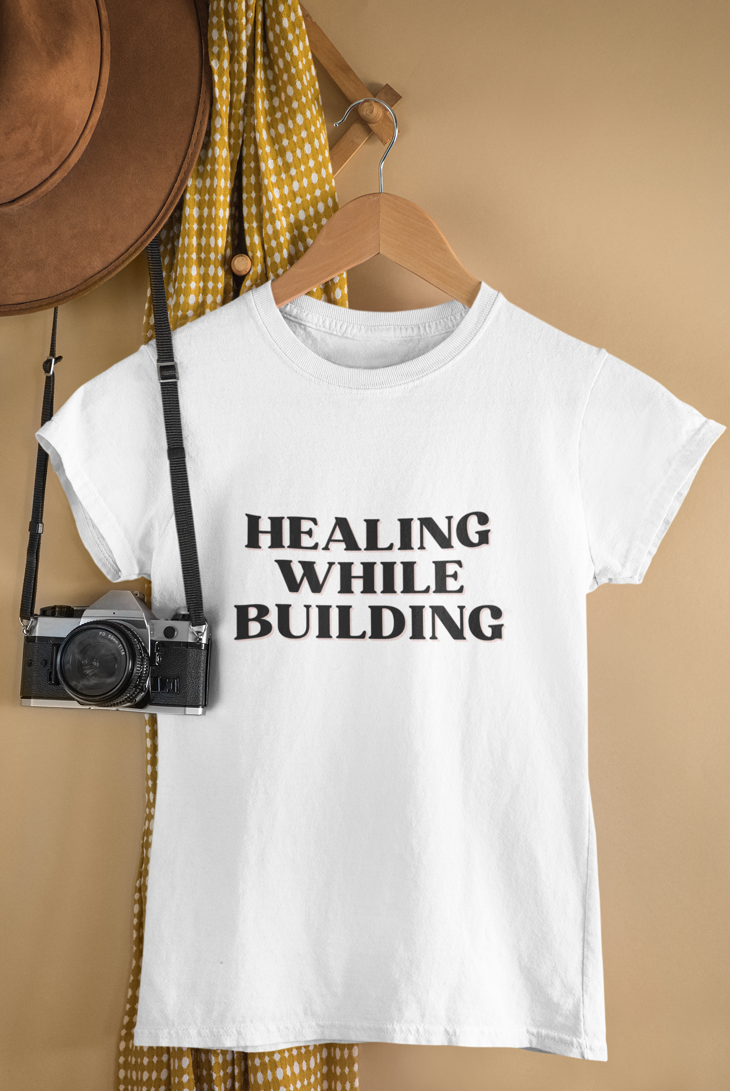 Women's Healing While Building White T-Shirt